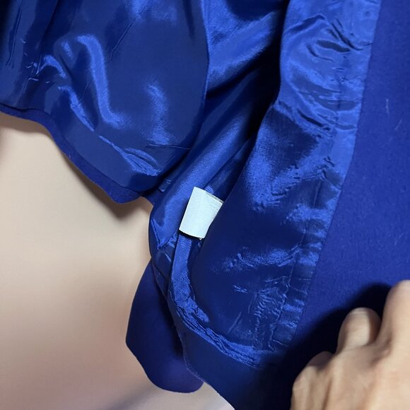 VINTAGE ROYAL BLUE Cashmere Wool mix Blazer EUC Sz 16P - Picture 7 of 12